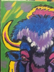 Brilliant Bison: Original Acrylic Wildlife Painting 11×14 Canvas