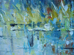 YUNI CHO, CONTEMPORARY ART, MODERN IMPRESSIONIST MARSH LANDSCAPE OIL CANVAS