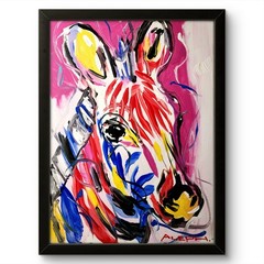 Aleph Original Art Zebra 16×12 Abstract Expressionist Original Painting Canvas