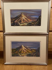 RARE Louie Ewing „Navaho Butte“ Original Gouache Painting & Serigraph Fine Art