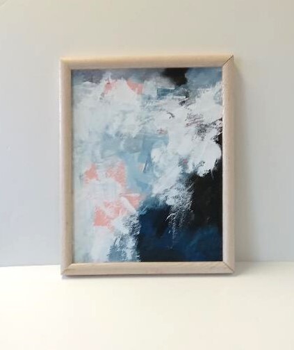 Original Abstract Framed acrylic Painting Contemporary Fine Art 11 x 14 OOAK