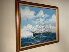 K MASKELL NAUTICAL SHIP AT SEA MARITIME OIL PAINTING SEASCAPE ORG SIGNED OIL