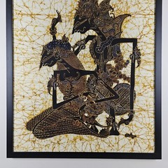 Large Original Signed Batik Painting 37.5×30.5 Framed Art – Rama & Shinta