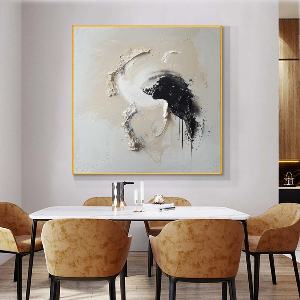 Hand Painted Oil Paintings Abstract On Canvas Wall Art Grey 31in