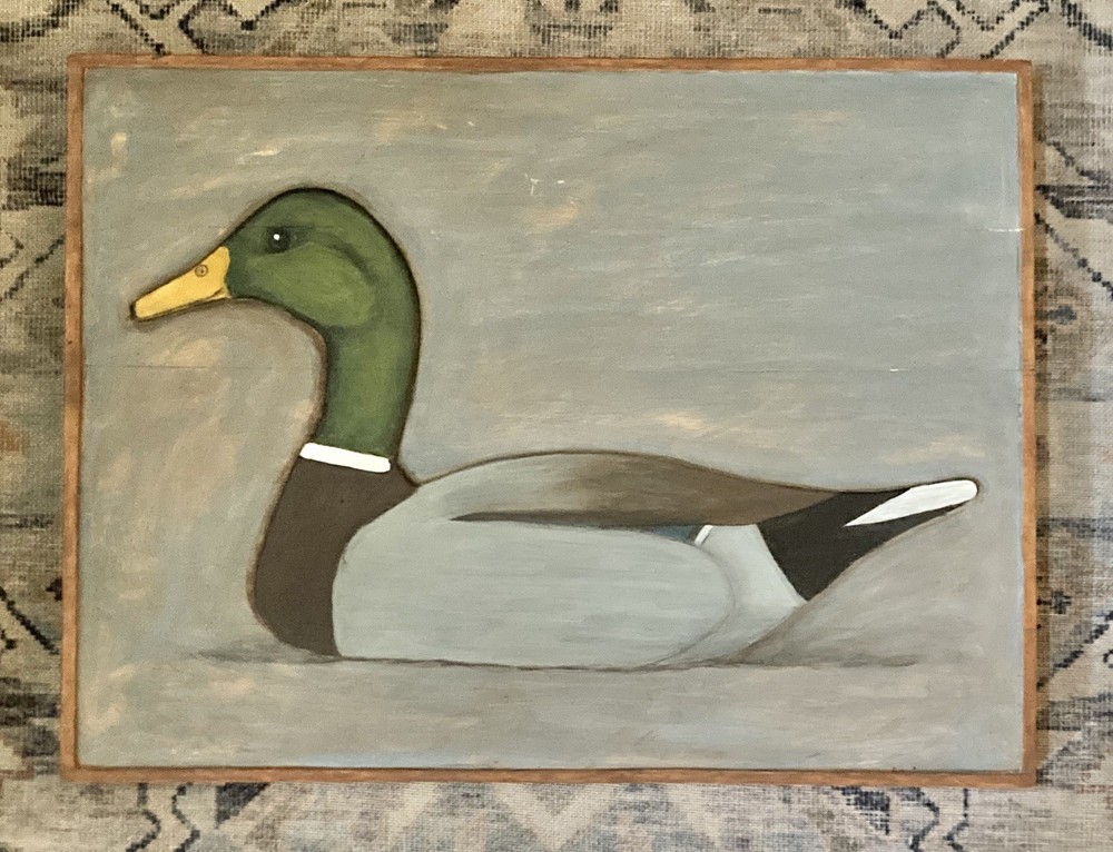 Mallard Bas Relief Wood Art: Custom Crafted, Hand Painted 15.5 x 11.75 x .75″