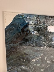 Vibrant Abstract Acrylic Pour Painting – Modern Wall Art – Resin Coated