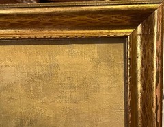 Antique Old American Original Oil Painting Still Life Art Fruits & Pewter Plate
