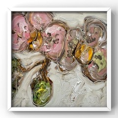 Orchid Flower Painting Phalaenopsis Original Framed Artwork Plant Floral Decor