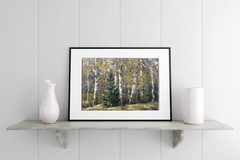 Oil Painting Birch Grove B. Serdyuk Unframed Original Home Decor Art nAAA3191