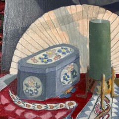 Mid Century Oil Painting Still Life Reflection, Shadow, Light 1971 Dennis Gareis