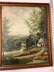 1927 William H. Hollis Oil/Canvas “Old New England Home”