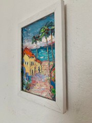 California San Diego Beach Oil Painting On Canvas Board Summer Landscape Artwork