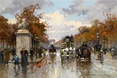 Paris Street by Edouard Cortes Oil painting HD Giclee Printed on canvas P2140