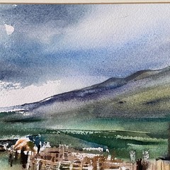 Original Outdoor Landscape Watercolor Painting by Fran Ritchie Yost