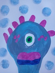 Abstract /Expressionism 9 x 12 Abstract Blue Boy one of a kind Art Painting