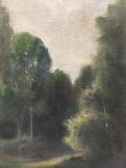 Old Oil Painting Signed Hudson River School Post-Impressionist Landscape