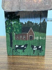 BETTY FISCHER Americana Folk Art Painted Birdhouse Artist Handmade RARE