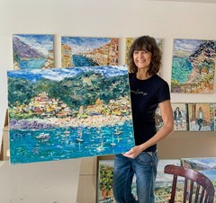 Positano Amalfi Italy Coastal Oil Painting on Canvas Seascape Painting