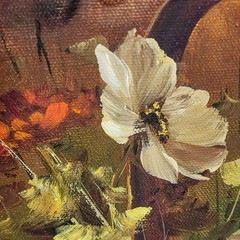 Vintage Artist Signed Floral Still Life Oil Painting on Canvas – Constance Heady