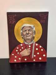 Original Oil Painting Donald Trump Political Pop Art Canvas Hand Painted 16*12