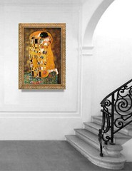 THE KISS Klimt Oil Painting 24×36 Framed Gold Accented Canvas **SALE