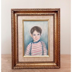 Vintage Original Vera Dutter Signed Oil Painting Portrait of a Young Boy