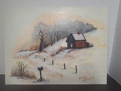 1988 Chris Morrow Rural Scene Oil Painting 12×16