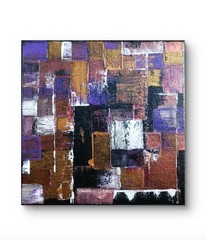 Abstract Purple Brown Gold 10″ x 10″ Painting Acrylic, Unframed by Charlene Slie