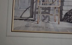 Bart Lindstrom large watercolor painting of southwest doorway, framed