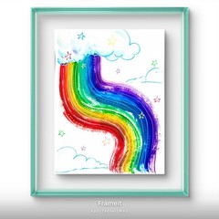 Original Rainbow Stars Painting By Alannah Dyer- Acrylic 11×14 in. Rainbow Baby