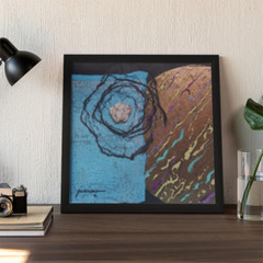 ORIGINAL HAND PAINTED COLLAGE ART READY TO FRAME USA BY SUE FURROW