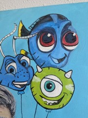 Original Hand Painted Pixar Inspired Canvas Art 24×18 Up Toy Story Nemo