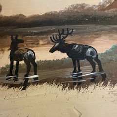 Joe R Breckenridge “Cowboy Joe” Original Oil on Wood plank Signed