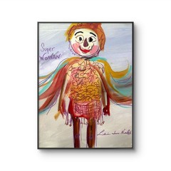Hand Painted Doll 11×14 Acrylic Rag Doll Abstract Wall Art Living Room