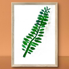 A Single Leaf Abstract Impressionist Watercolor Original 5×7 On Matte Signed