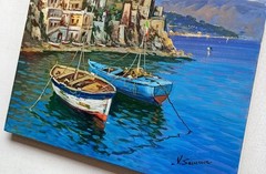 CETARA PAINTING ITALY AMALFI COAST CANVAS ORIGINAL by SOMMA ITALIAN WALL DECOR