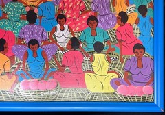 Oil Painting Portrait Haiti Haitian Ethnic Folk Art Portrait Marketplace Village