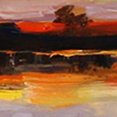 UKRAINE LANDSCAPE Oil painting contemporary 8×8 UKRAINE