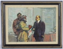 Anatoli Dovzhenko (1932-1991) „Lenin & Messengers“ Soviet Socialist Realism (1)