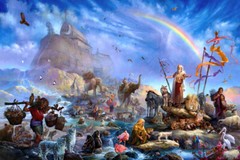 Art Giclee Printed Oil Painting Print Noah’s Ark Rainbow Redempti