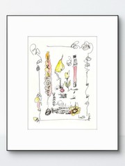 SAMATOWIC Original Abstract 9X12 Ink Paper Drawing Modern Hand Drawn Signed 24