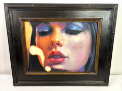 Taylor Swift Midnights Oil Painting 18×22 Framed Original Madison Gregory Art