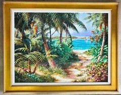ART FRONCKOWIAK „BAHAMA SAIL“ GICLEE ON CANVAS SIGNED LE AP ARTIST PROOF /2000