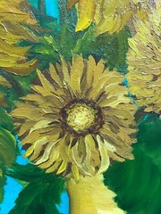 Marina Fisher ,oil painting, My Yellow Flowers, size: 18” x 24” inch