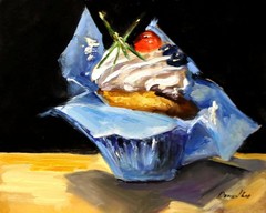 CAKE Still Life Oil painting UKRAINE 8X10