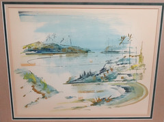 ALFRED BIRDSEY ORIGINAL WATERCOLOR BERMUDA INLET SCENE SEASCAPE PAINTING #4
