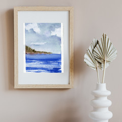 OOAK Painting Watercolor Seascape Ocean Landscape NOT A PRINT 5×7 SaraClaireArt