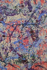 64”X44” Jackson Pollock style canvas ￼painting Acrylic,Abstract, Modern,Large