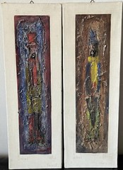 MID CENTURY MODERN FRENCH ABSTRACT EXPRESSIONIST OIL PAINTING OLD VINTAGE PARIS