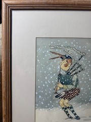Forrest Niven (1862 – 1932) „Hail To The Chief“ Mixed Media Illustration- Framed